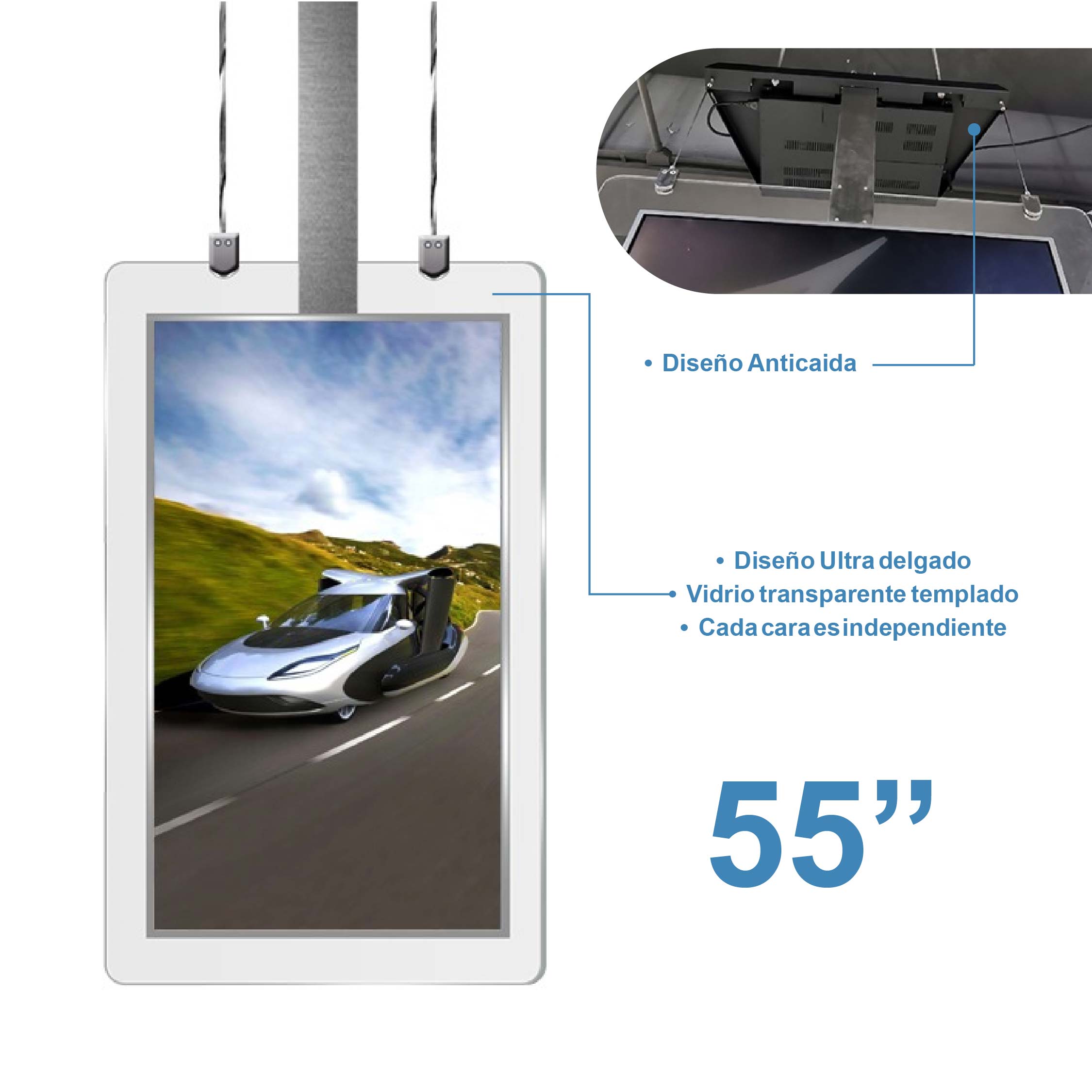 Pendón Aéreo Dual OLED 55" - Indoor - Imagen 2