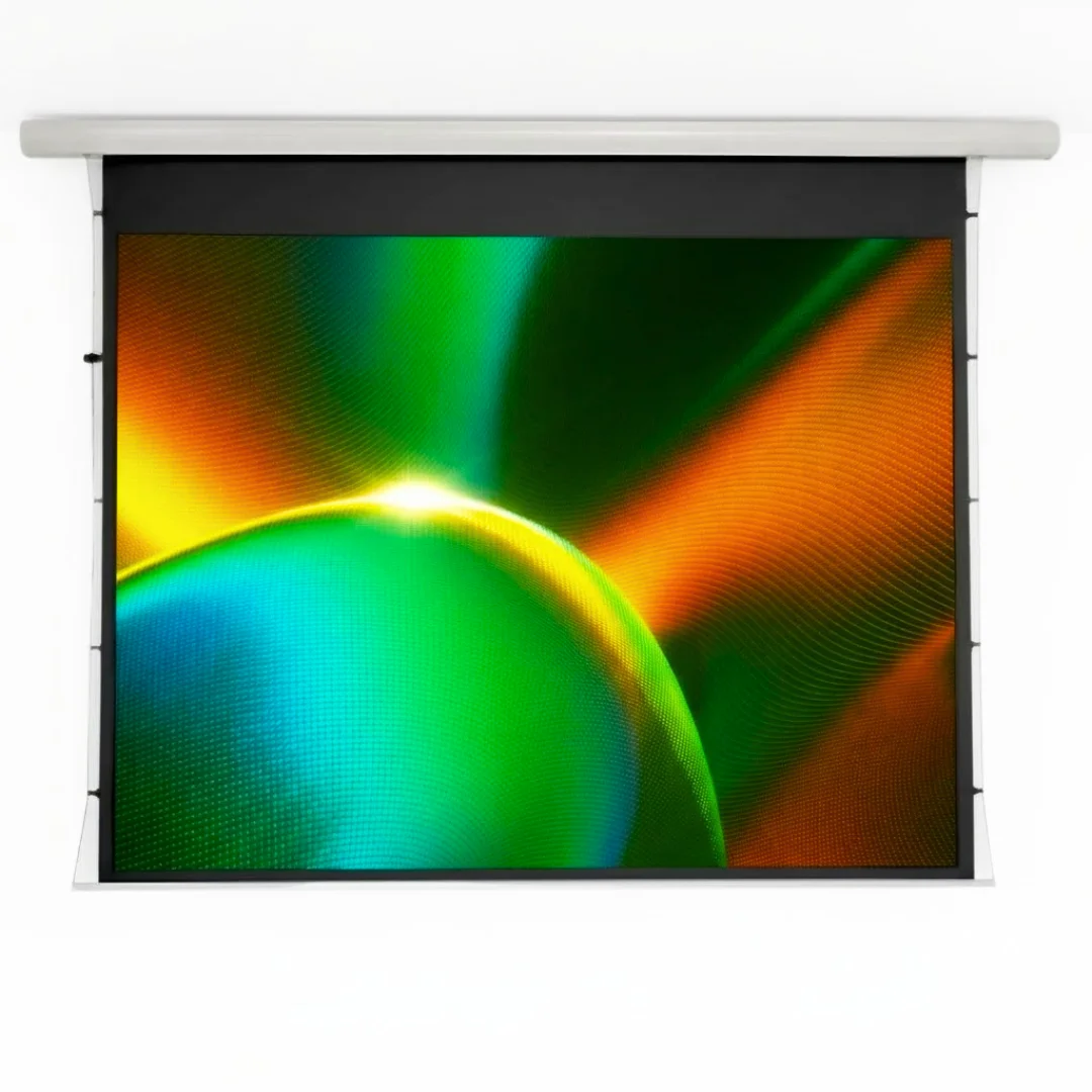 Telón de Proyección eléctrico tensionado translucido de 150″ (300X230) cm